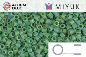 MIYUKI Delica® Seed Beads (DB0877) 11/0 Round - Matte Opaque Green AB - Click Image to Close