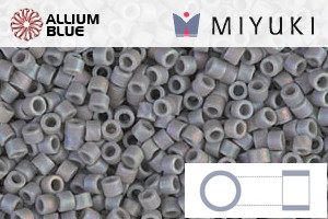 MIYUKI Delica® Seed Beads (DB0882) 11/0 Round - Matte Opaque Gray AB