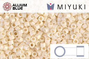 MIYUKI Delica® Seed Beads (DB0883) 11/0 Round - Matte Opaque Dark Cream AB - Click Image to Close