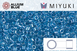 MIYUKI Delica® Seed Beads (DB0905) 11/0 Round - Sparkling Blue Lined Crystal - Click Image to Close