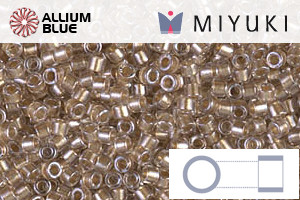 MIYUKI Delica® Seed Beads (DB0907) 11/0 Round - Sparkling Beige Lined Crystal - Click Image to Close