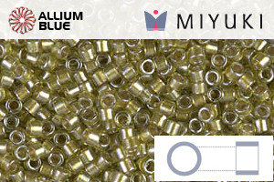 MIYUKI Delica® Seed Beads (DB0908) 11/0 Round - Sparkling Beige Lined Chartreuse - Haga Click en la Imagen para Cerrar