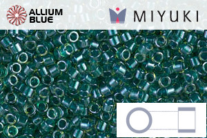 MIYUKI Delica® Seed Beads (DB0919) 11/0 Round - Sparkling Dark Teal Lined Chartreuse