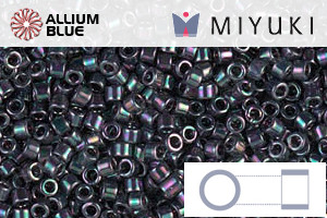 MIYUKI Delica® Seed Beads (DB1001) 11/0 Round - Metallic Plum Emerald Gold Iris