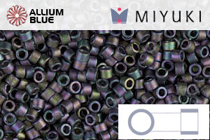 MIYUKI Delica® Seed Beads (DB1053) 11/0 Round - Matte Metallic Plum Emerald Gold Iris