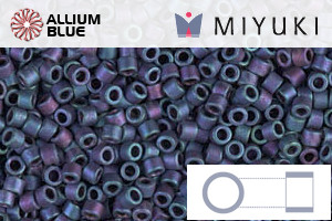 MIYUKI Delica® Seed Beads (DB1054) 11/0 Round - Matte Metallic Plum Gold Iris