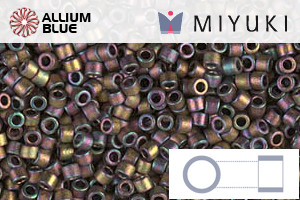MIYUKI Delica® Seed Beads (DB1055) 11/0 Round - Matte Metallic Gray Dusk Gold Iris