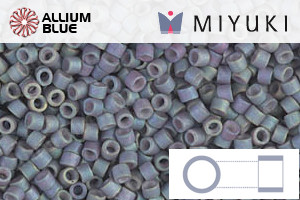 MIYUKI Delica® Seed Beads (DB1063) 11/0 Round - Matte Metallic Blue Slate AB