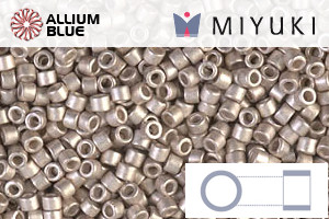 MIYUKI Delica® Seed Beads (DB1158) 11/0 Round - Galvanized SF Light Smoky Amethyst