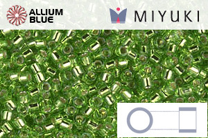 MIYUKI Delica® Seed Beads (DB1206) 11/0 Round - Silver Lined Lime - 关闭视窗 >> 可点击图片