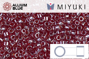 MIYUKI Delica® Seed Beads (DB1222) 11/0 Round - Transparent Dark Cranberry Luster - 關閉視窗 >> 可點擊圖片