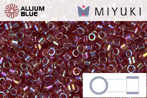 MIYUKI Delica® Seed Beads (DB1242) 11/0 Round - Transparent Dark Cranberry AB - 关闭视窗 >> 可点击图片