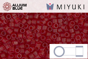 MIYUKI Delica® Seed Beads (DB1262) 11/0 Round - Matte Transparent Dark Cranberry - Click Image to Close