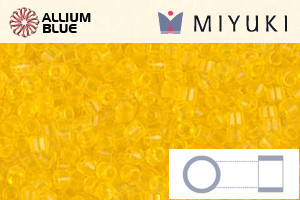 MIYUKI Delica® Seed Beads (DB1301) 11/0 Round - Dyed Transparent Yellow - Click Image to Close