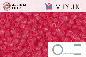MIYUKI Delica® Seed Beads (DB1308) 11/0 Round - Dyed Transparent Bubble Gum Pink - Click Image to Close
