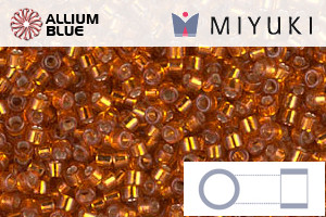 MIYUKI Delica® Seed Beads (DB1333) 11/0 Round - Dyed Silver Lined Burnt Orange - Click Image to Close