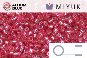 MIYUKI Delica® Seed Beads (DB1338) 11/0 Round - Dyed Silver Lined Rose - Click Image to Close