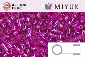 MIYUKI Delica® Seed Beads (DB1340) 11/0 Round - Dyed Silver Lined Fuchsia