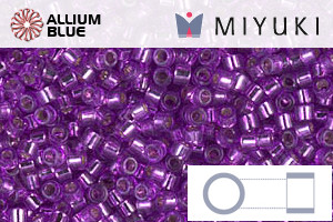MIYUKI Delica® Seed Beads (DB1345) 11/0 Round - Dyed Silver Lined Magenta