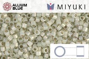 MIYUKI Delica® Seed Beads (DB1453) 11/0 Round - Silverlined Pale Lime Opal - Click Image to Close