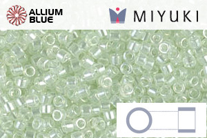 MIYUKI Delica® Seed Beads (DB1474) 11/0 Round - Transparent Pale Green Mist Luster - Click Image to Close