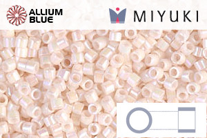 MIYUKI Delica® Seed Beads (DB1500) 11/0 Round - Opaque Bisque White AB - Click Image to Close