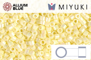 MIYUKI Delica® Seed Beads (DB1501) 11/0 Round - Opaque Pale Yellow AB - Click Image to Close