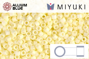 MIYUKI Delica® Seed Beads (DB1521) 11/0 Round - Matte Opaque Pale Yellow AB - Click Image to Close