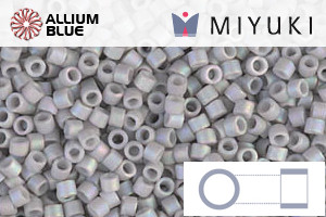 MIYUKI Delica® Seed Beads (DB1528) 11/0 Round - Matte Opaque Light Smoke AB - Click Image to Close