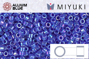 MIYUKI Delica® Seed Beads (DB1578) 11/0 Round - Opaque Cyan Blue AB - Click Image to Close