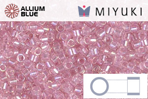 MIYUKI Delica® Seed Beads (DB1673) 11/0 Round - Pearl Lined Transparent Pink AB