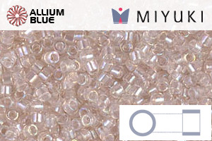 MIYUKI Delica® Seed Beads (DB1674) 11/0 Round - Pearl Lined Light Transparent Pink AB - Click Image to Close