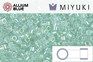 MIYUKI Delica® Seed Beads (DB1675) 11/0 Round - Pearl Lined Transparent Pale Green Mist AB