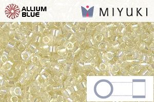 MIYUKI Delica® Seed Beads (DB1676) 11/0 Round - Pearl Lined Transparent Pale Yellow AB - Click Image to Close