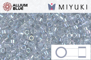 MIYUKI Delica® Seed Beads (DB1677) 11/0 Round - Pearl Lined Transparent Pale Gray AB - Click Image to Close