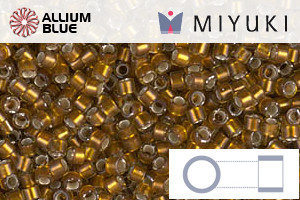 MIYUKI Delica® Seed Beads (DB1681) 11/0 Round - Silver Lined Glazed Dark Saffron - Click Image to Close