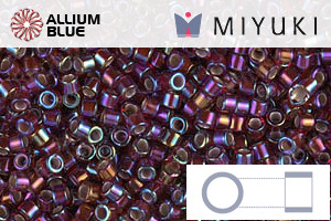 MIYUKI Delica® Seed Beads (DB1694) 11/0 Round - Silver Lined Glazed Dark Cranberry AB