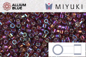 MIYUKI Delica® Seed Beads (DB1694) 11/0 Round - Silver Lined Glazed Dark Cranberry AB - Click Image to Close