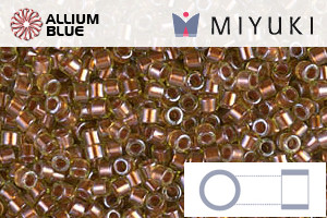 MIYUKI Delica® Seed Beads (DB1703) 11/0 Round - Copper Pearl Lined Chartruese - Click Image to Close