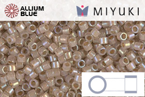 MIYUKI Delica® Seed Beads (DB1731) 11/0 Round - Beige Lined Opal AB