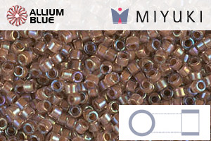 MIYUKI Delica® Seed Beads (DB1732) 11/0 Round - Cocoa Lined Crystal AB
