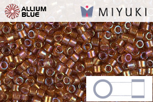 MIYUKI Delica® Seed Beads (DB1736) 11/0 Round - Sparkling Beige Lined Dark Topaz AB - 关闭视窗 >> 可点击图片