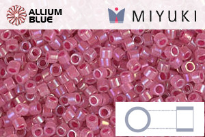 MIYUKI Delica® Seed Beads (DB1742) 11/0 Round - Rose Lined Opal AB - Haga Click en la Imagen para Cerrar
