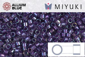 MIYUKI Delica® Seed Beads (DB1756) 11/0 Round - Sparkling Purple Lined Amethyst AB