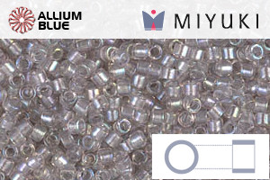 MIYUKI Delica® Seed Beads (DB1771) 11/0 Round - Sparkling Pewter Lined Light Tea Rose AB