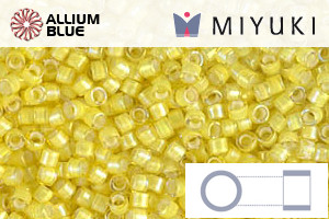 MIYUKI Delica® Seed Beads (DB1776) 11/0 Round - White Lined Yellow AB