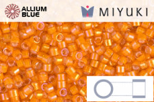 MIYUKI Delica® Seed Beads (DB1777) 11/0 Round - White Lined Orange AB