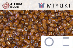 MIYUKI Delica® Seed Beads (DB1779) 11/0 Round - White Lined Dark Topaz AB