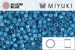 MIYUKI Delica® Seed Beads (DB1783) 11/0 Round - White Lined Capri Blue AB - Haga Click en la Imagen para Cerrar