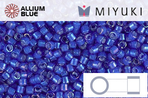 MIYUKI Delica® Seed Beads (DB1785) 11/0 Round - White Lined CobaLight AB - Click Image to Close